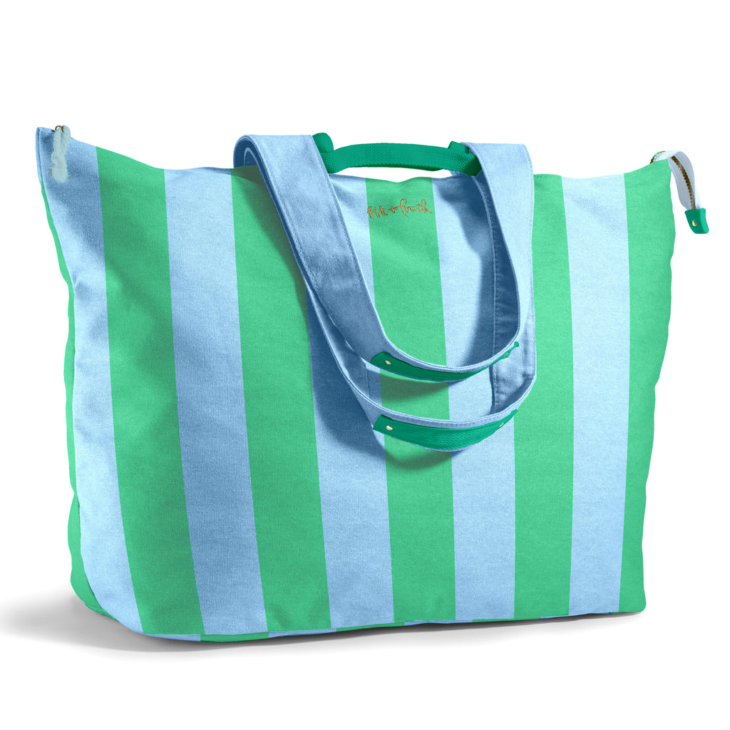 All The Things XL Travel Tote Bag, Coastal Cabana Stripe