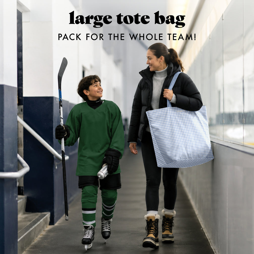 All The Things XL Travel Tote Bag, Blue Gingham