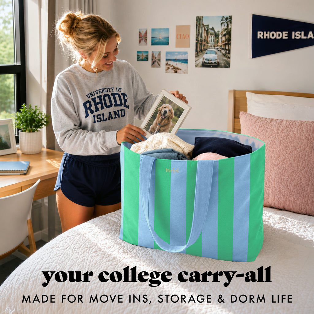 All The Things XL Travel Tote Bag, Coastal Cabana Stripe
