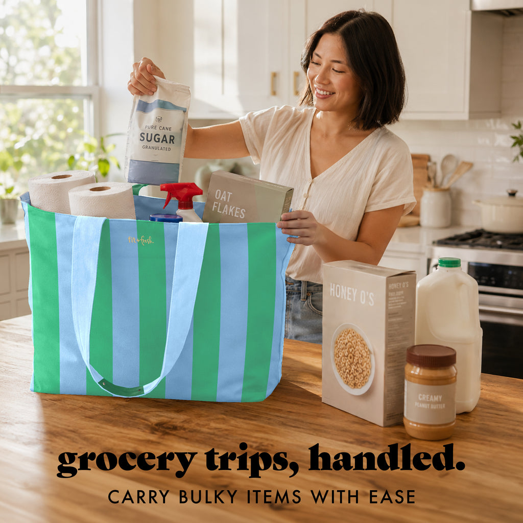 All The Things XL Travel Tote Bag, Coastal Cabana Stripe