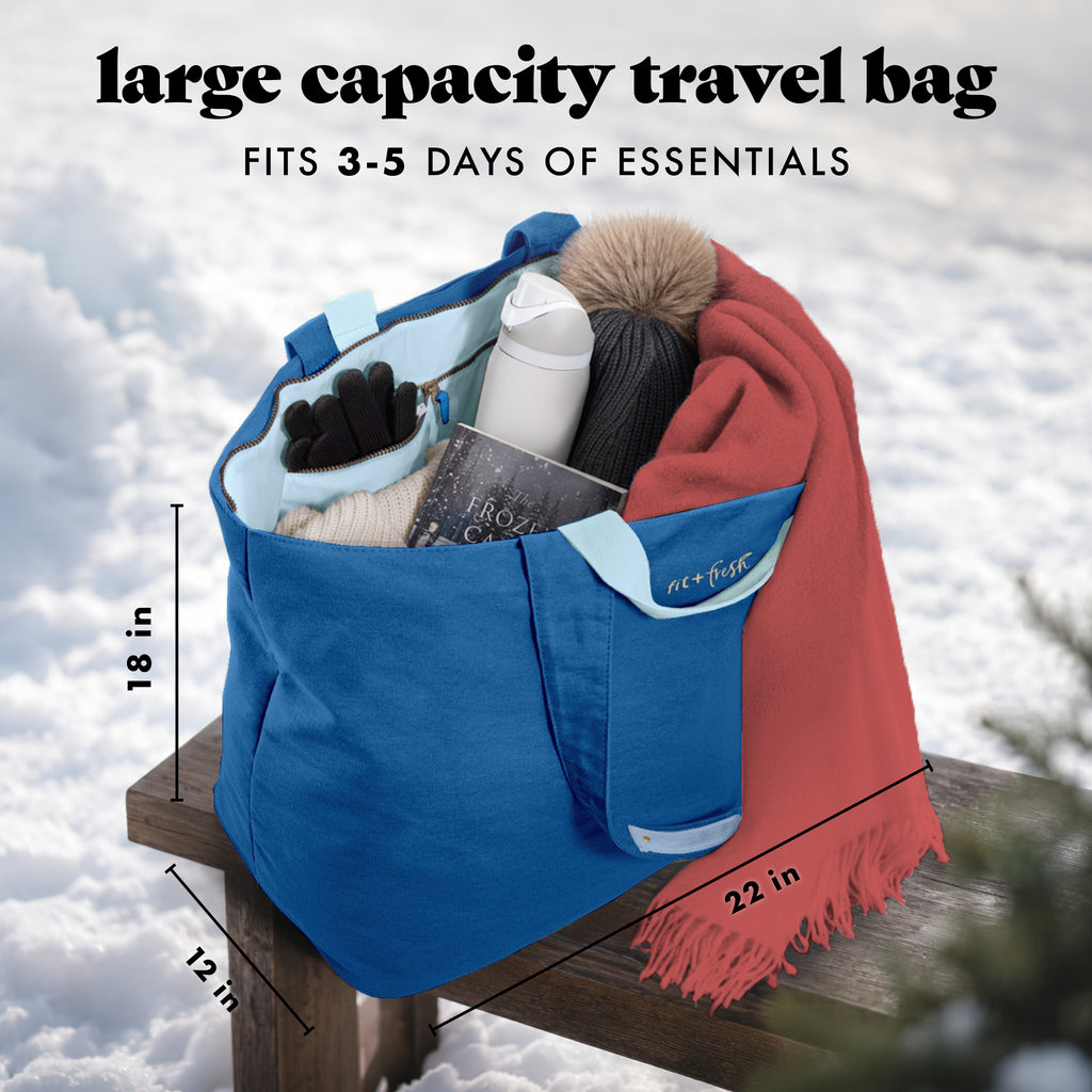 All The Things XL Travel Tote Bag, Cobalt