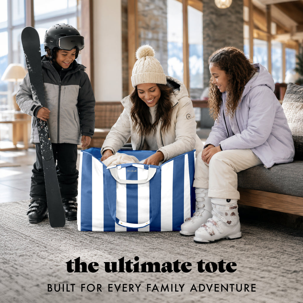 All The Things XL Travel Tote Bag, Cobalt Cabana Stripe