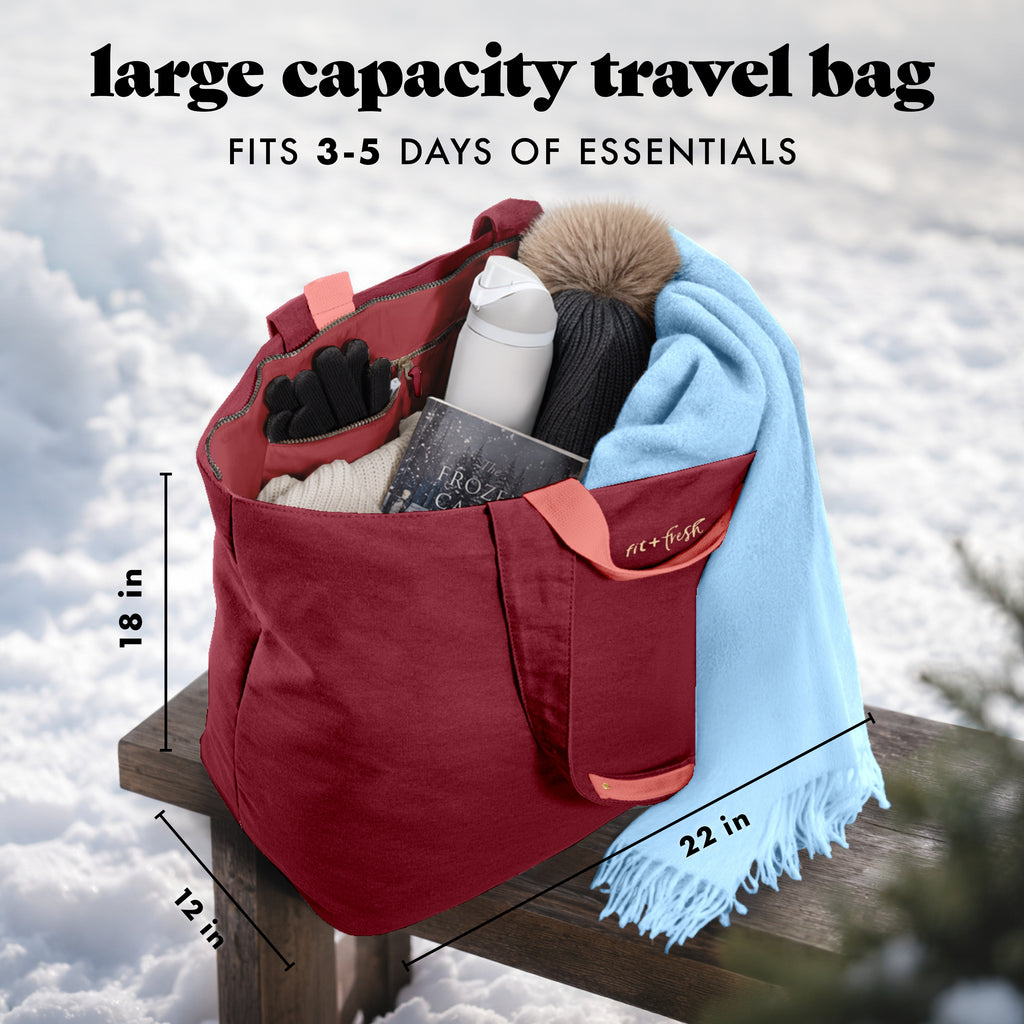 All The Things XL Travel Tote Bag, Cranberry