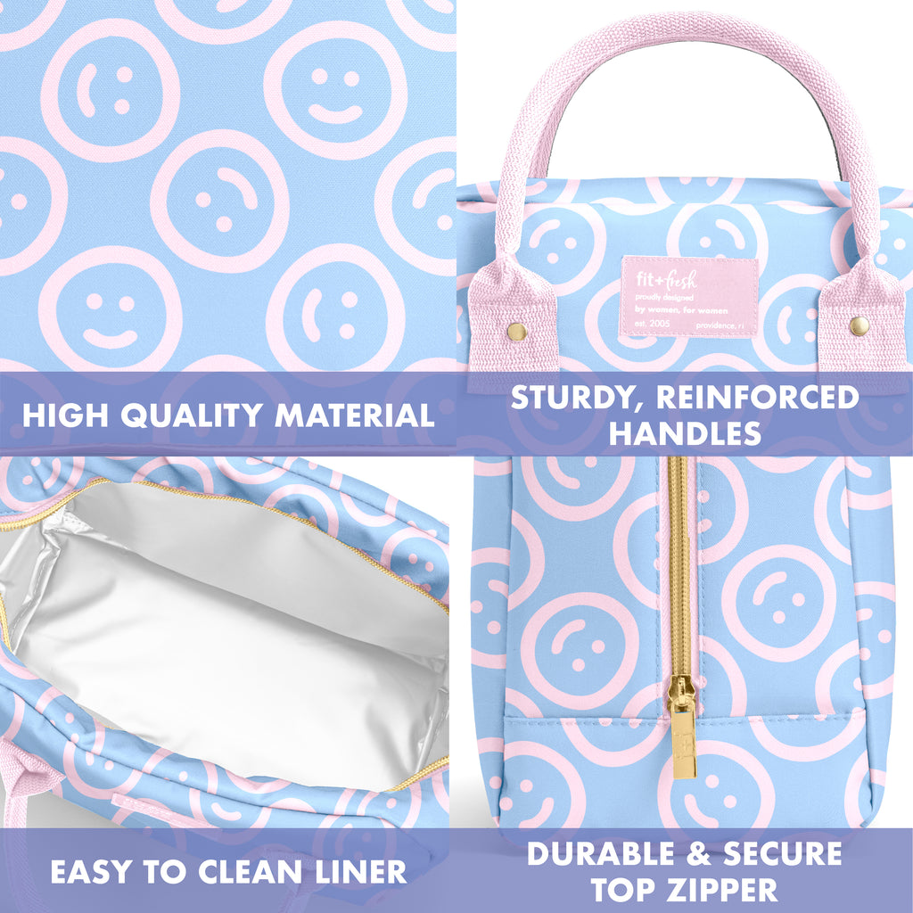 Bloomington Lunch Bag with Lunch Kit, Bubble Gum Smiles
