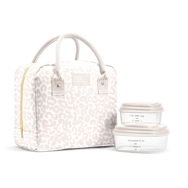 Bloomington Lunch Bag with Lunch Kit, Ivory Feline Fine