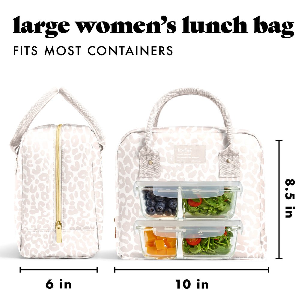 Bloomington Lunch Bag with Lunch Kit, Ivory Feline Fine