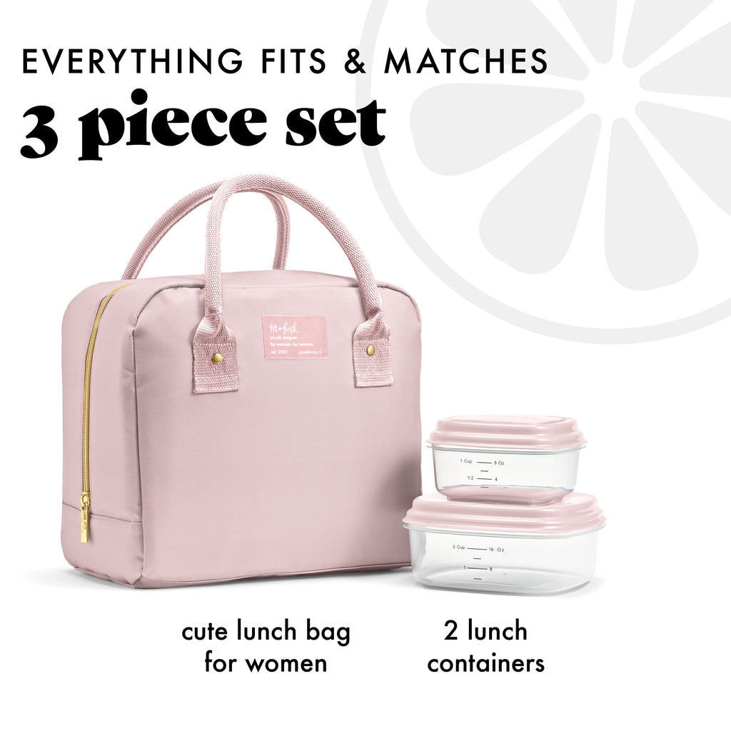 Bloomington Lunch Bag with Lunch Kit, Mauve