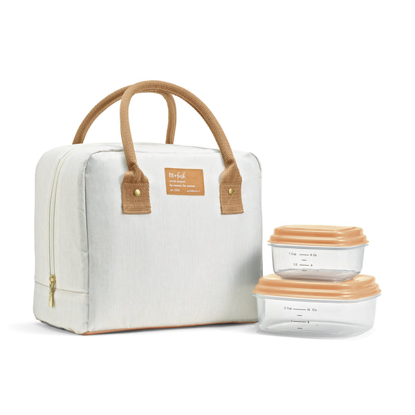 Bloomington Lunch Bag with Lunch Kit, Ivory Woven