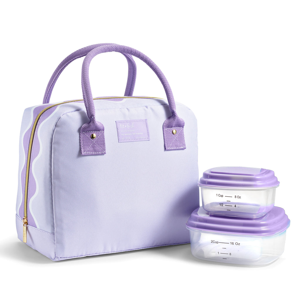 Bloomington Lunch Bag with Lunch Kit, Lavender Scallop