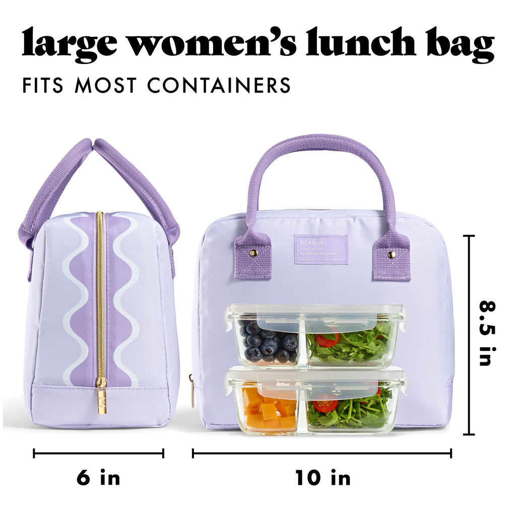 Bloomington Lunch Bag with Lunch Kit, Lavender Scallop