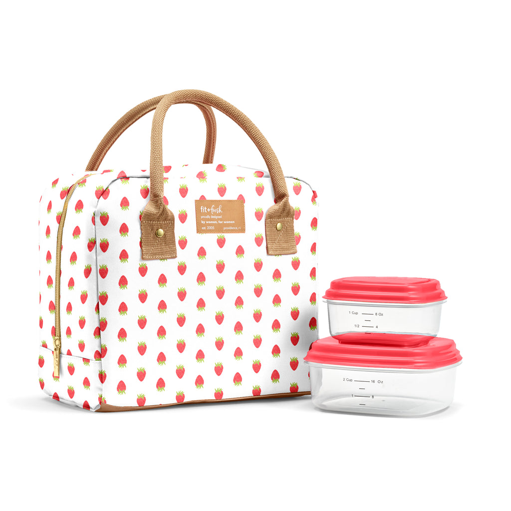 Bloomington Lunch Bag with Lunch Kit, Strawberries