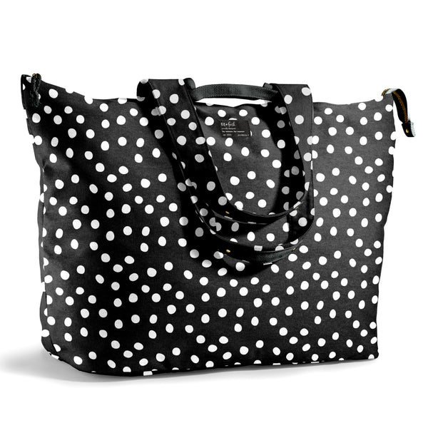 All The Things XL Travel Tote Bag, B&W Dot