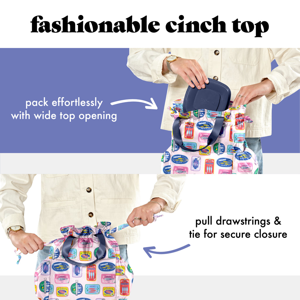 Cromwell Cinch Lunch Tote with Lunch Kit, Assorted Sardine Cans