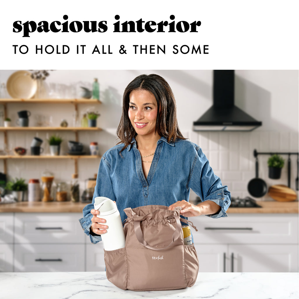 Cromwell Cinch Lunch Tote with Lunch Kit, Taupe