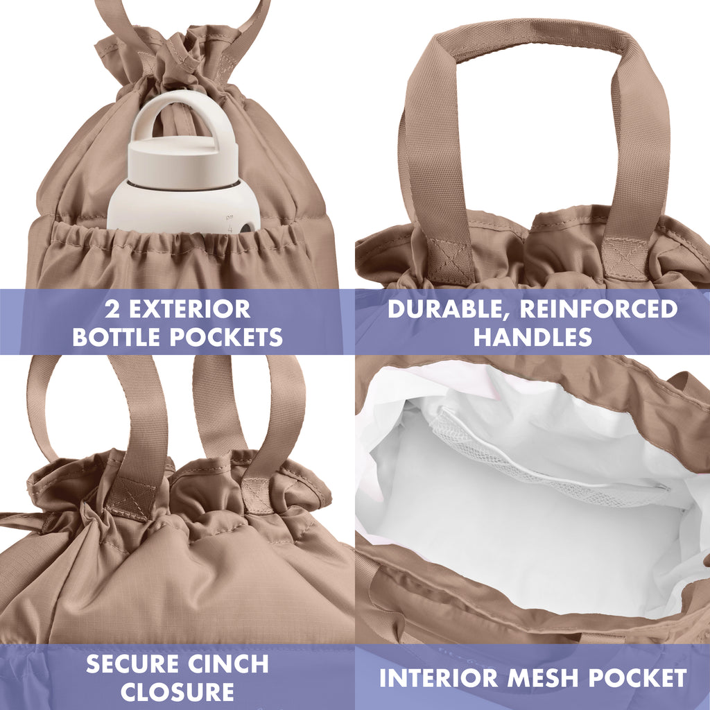 Cromwell Cinch Lunch Tote with Lunch Kit, Taupe