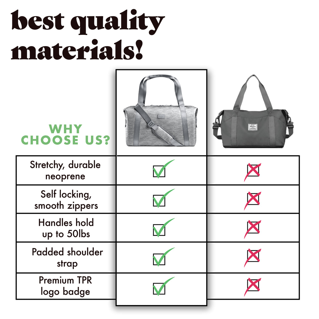 Neoprene Adult Travel Duffel, Heather Gray