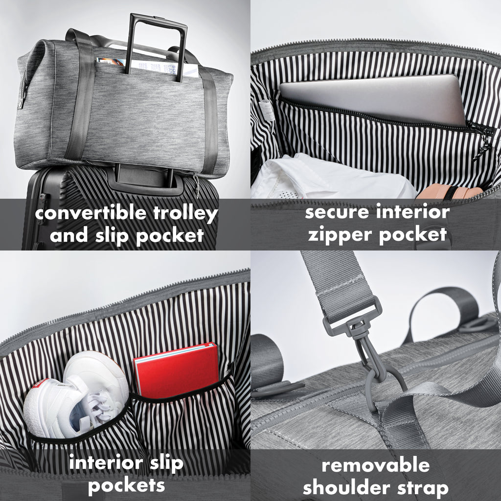 Neoprene Adult Travel Duffel, Heather Gray