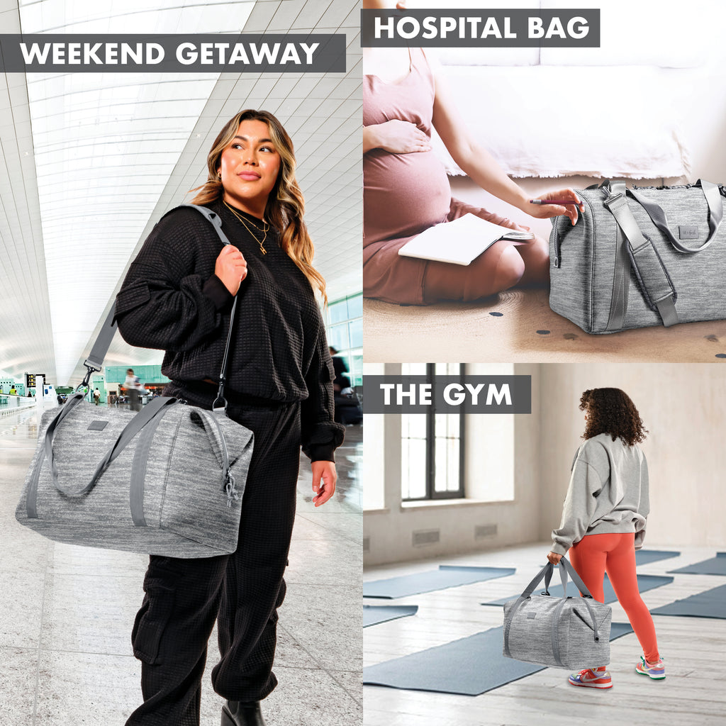 Neoprene Adult Travel Duffel, Heather Gray
