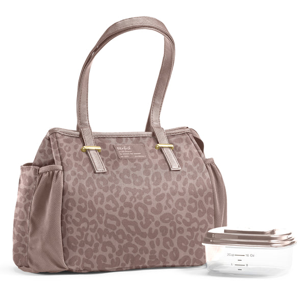Copley Lunch Bag with Lunch Kit, Mocha Feline Fine