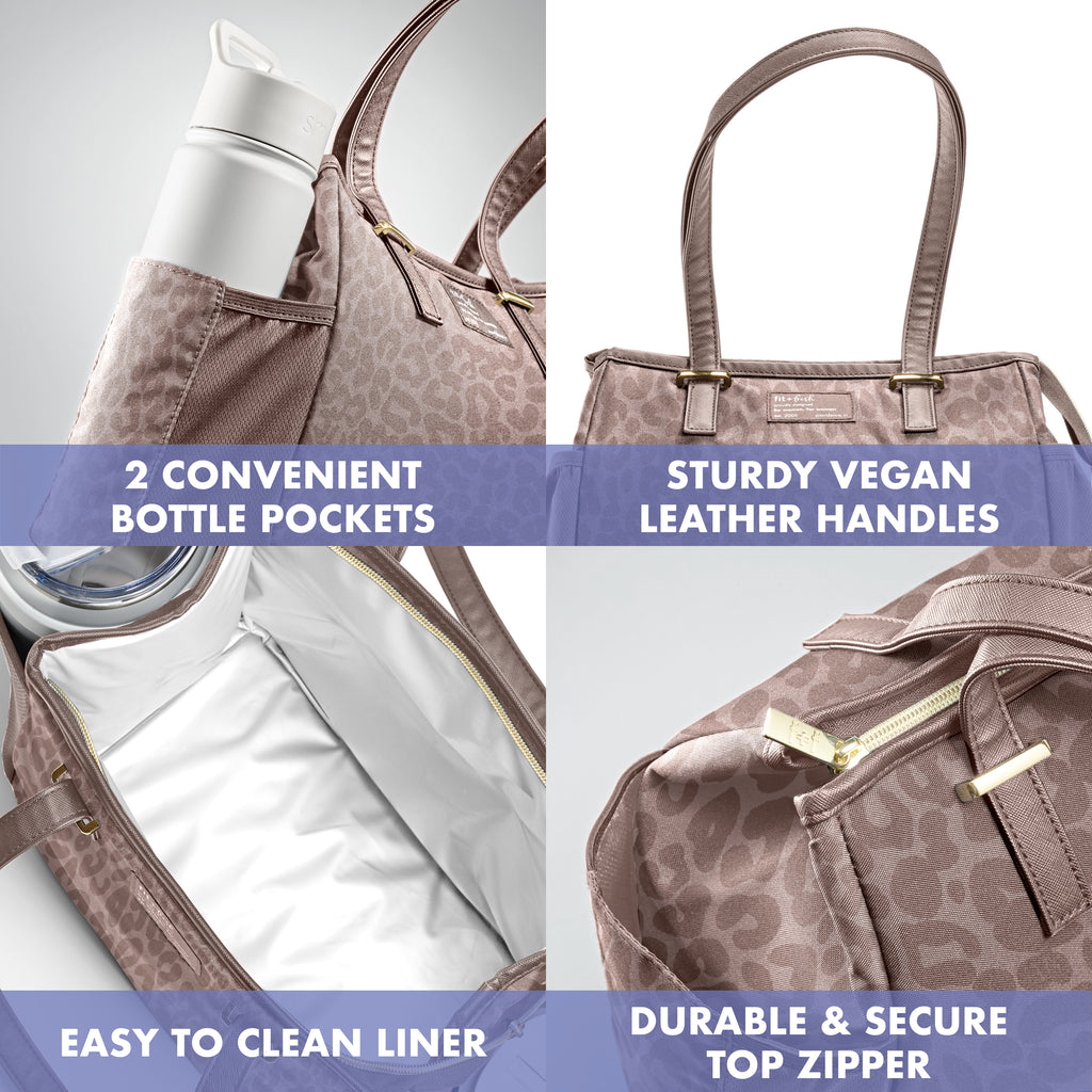 Copley Lunch Bag with Lunch Kit, Mocha Feline Fine