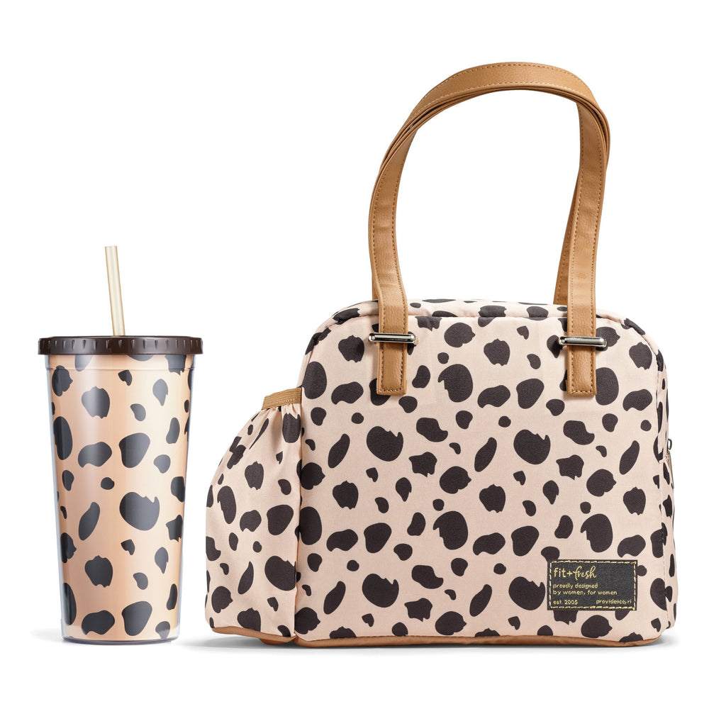 Laketown Lunch Bag with Tumbler Cup, Graphic Cheetah