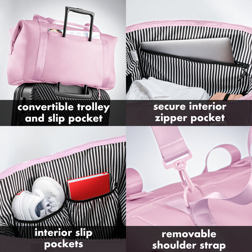 Neoprene Adult Travel Duffel, Ballet Pink