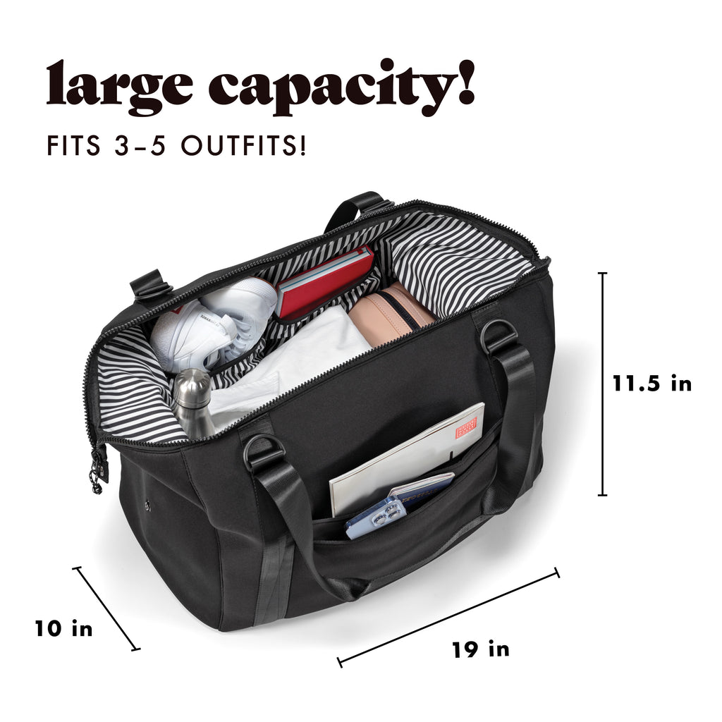 Neoprene Adult Travel Duffel, Black