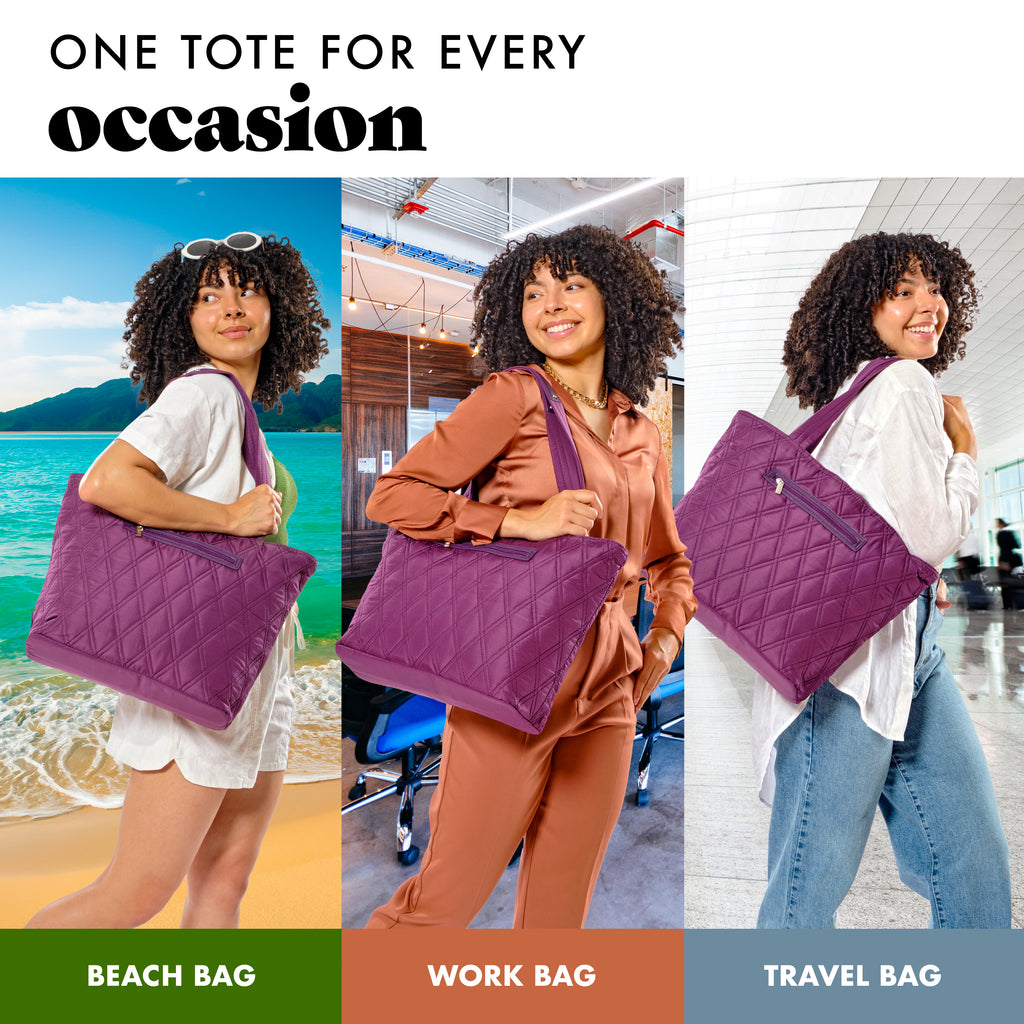 Metro Tote 2-in-1 Work Lunch Bag, Plum