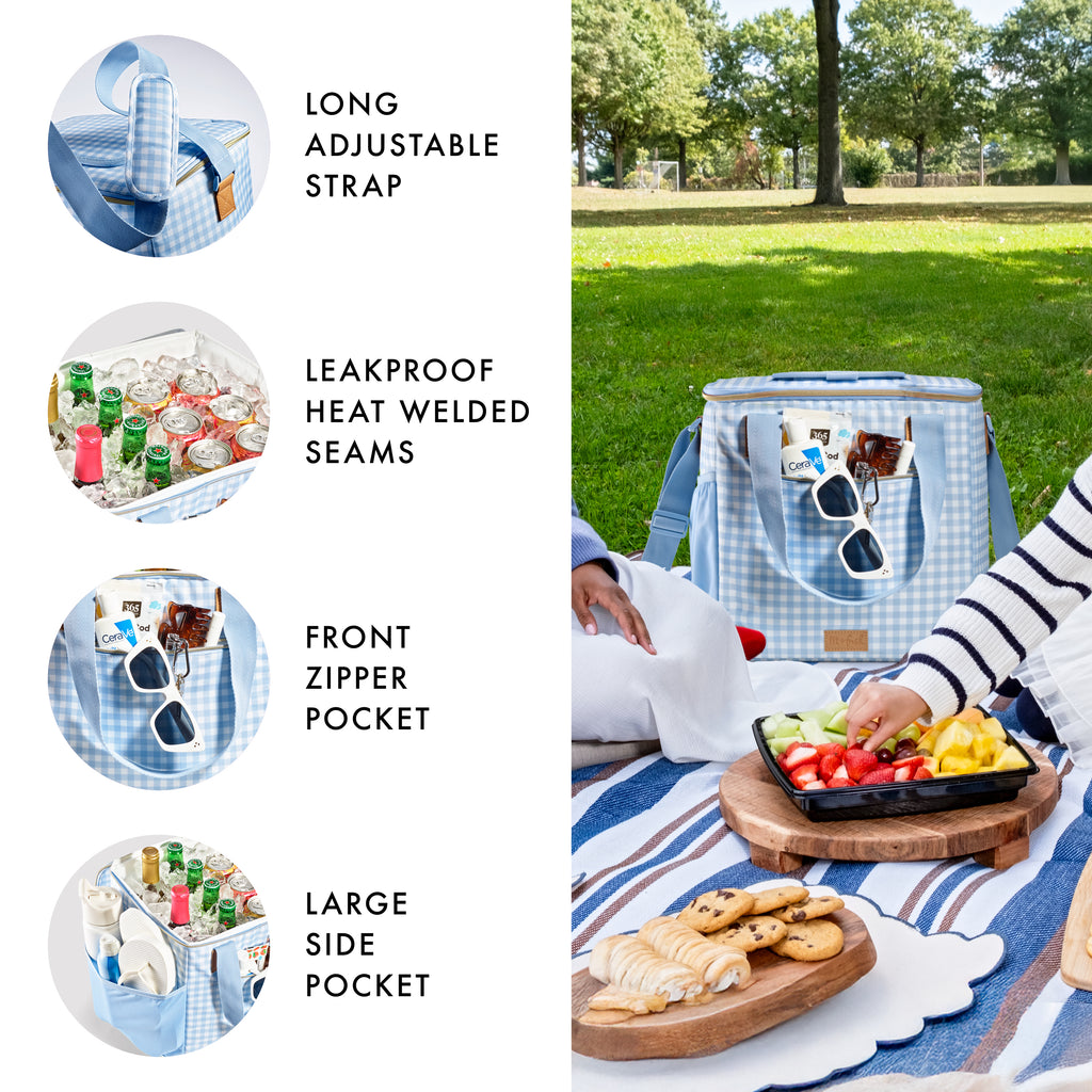 Regatta 24-Can Soft Cooler, Blue Gingham
